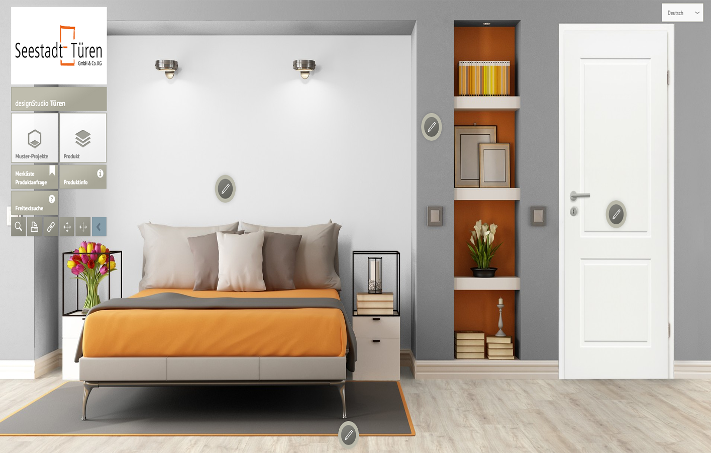 designStudio Türen ein Beispiel in einem Schlafzimmer